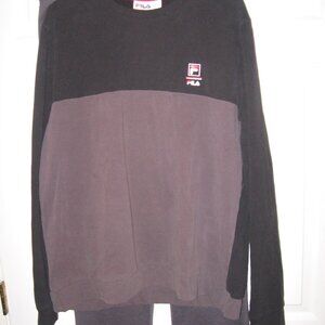 FILA 2 pc Track Suit Set Gray & Black Men's Size XL Sweat Suit